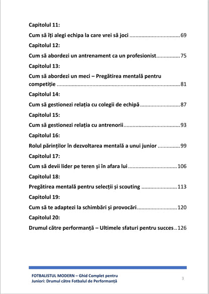 JUCĂTORUL MODERN – Ghid Complet pentru Juniori: Drumul către Fotbalul de Performanță